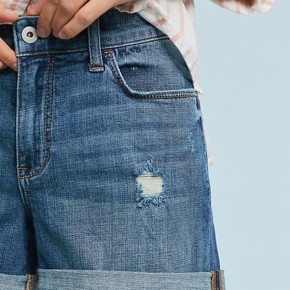 Pilcro Mid-Rise Slim Boyfriend Denim Shorts